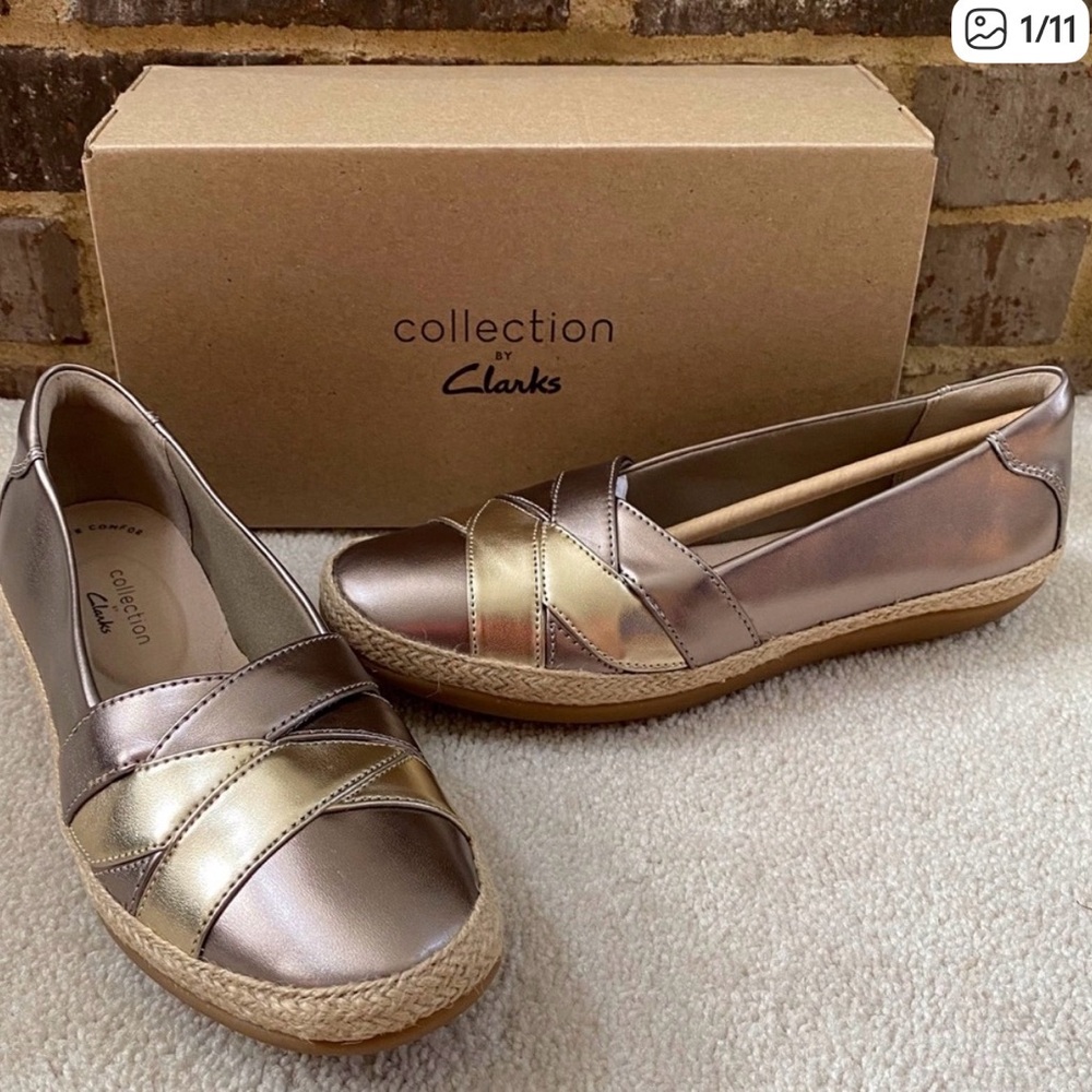 Clarks Danelly Shine Espadrille Loafer NWT
